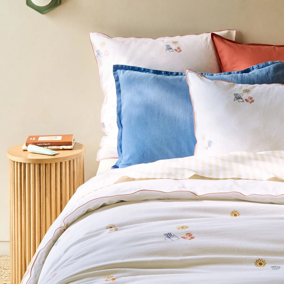 Housse De Couette En Coton Vintage Brodé, SOMERO