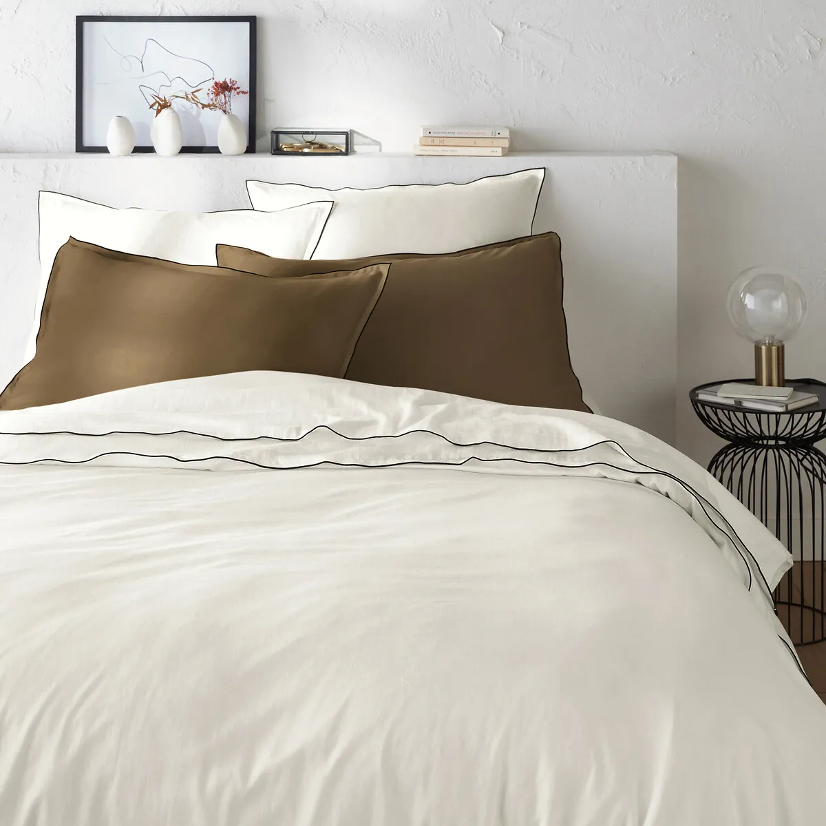 Housse De Couette De Satin De Coton Lavé, 118 Fils, Victor Uni