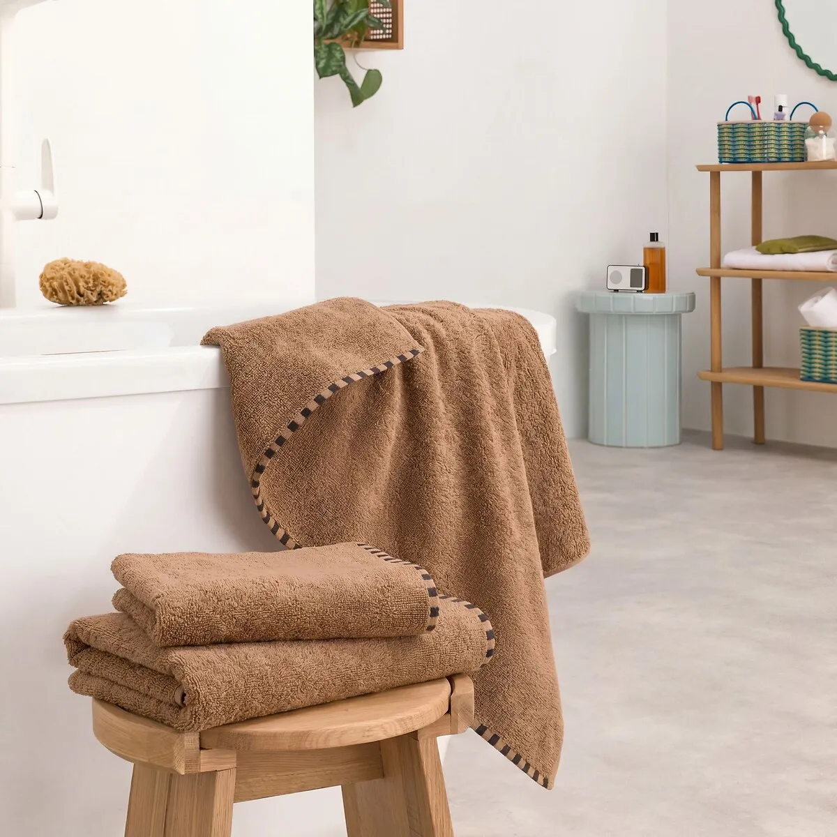 Maxi Drap De Bain En Éponge Bouclette, 100% Coton Recyclé, TIZNIT — vue 3