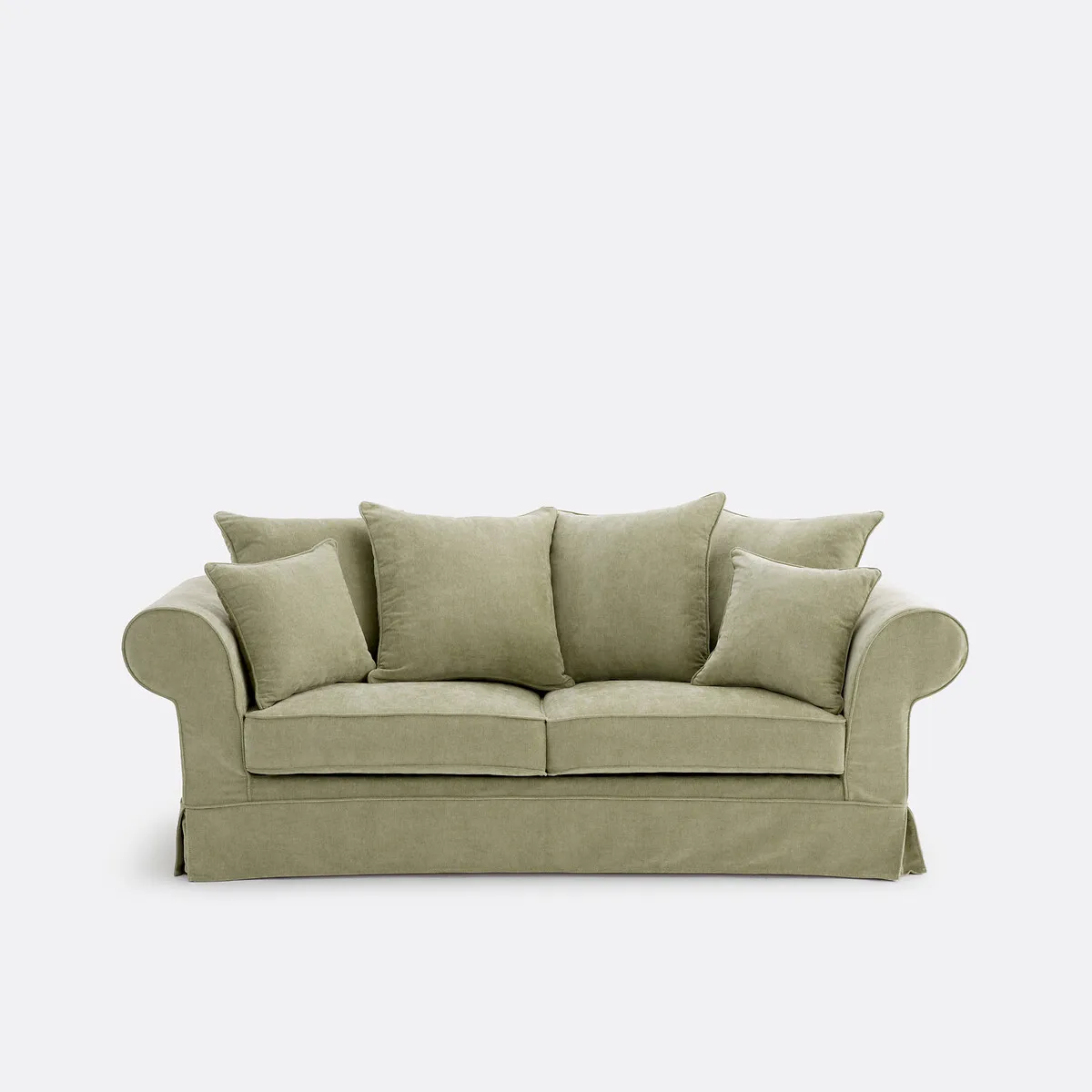 Canapé Droit Convertible, 2 Ou 3 Places, Déhoussable, En Polyester Chiné, ADELIA