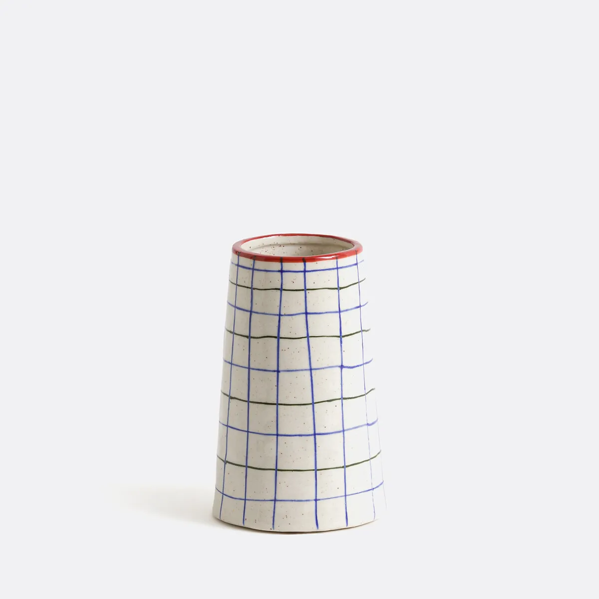 Vase En Céramique À Carreaux H15,2 Cm, Neios