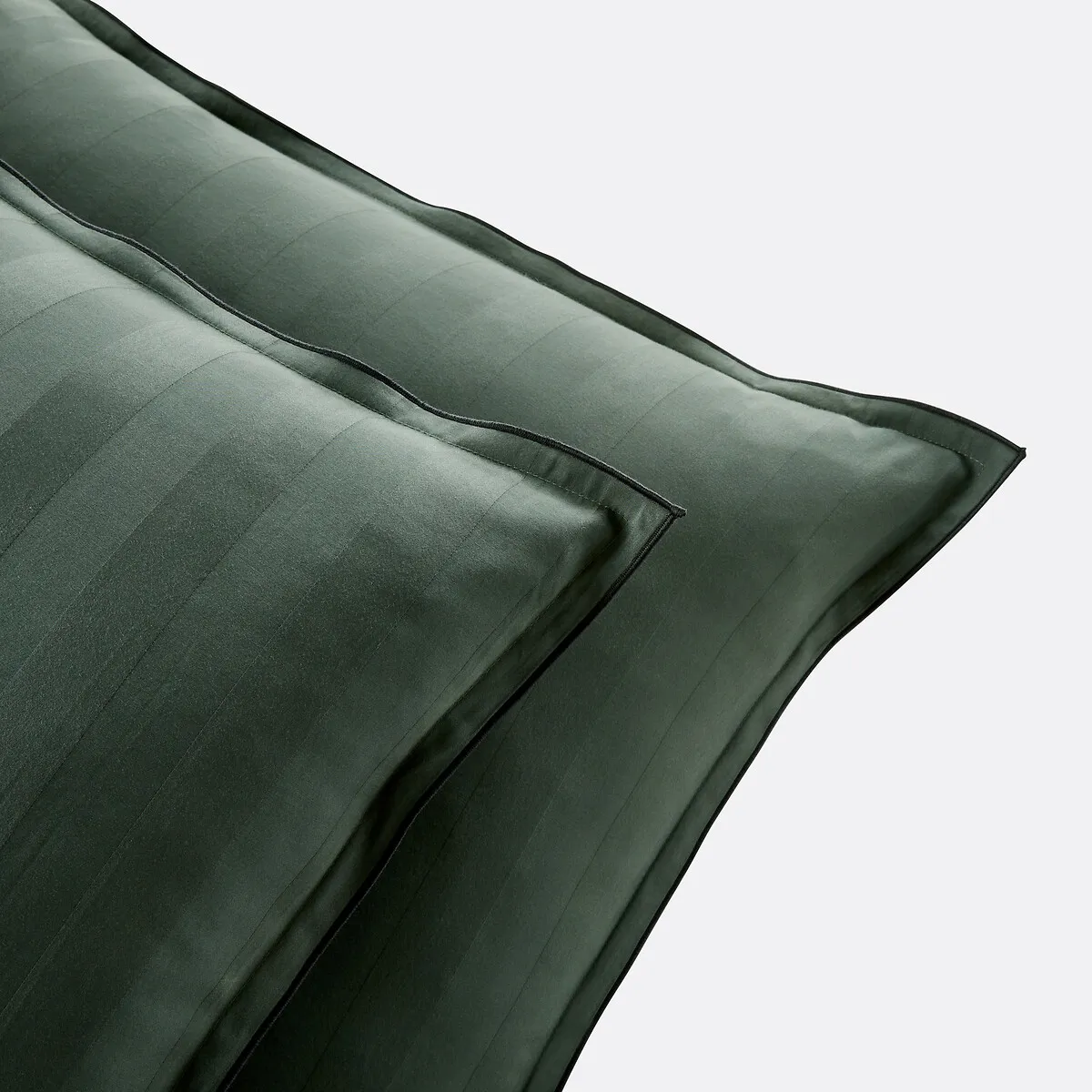 Taie D'oreiller En Satin De Coton Lavé, 118 Fils, Victor Rayé — vue 3