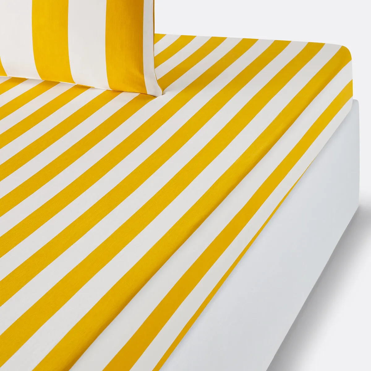 Drap-housse Coton Bonnet 25 Cm, HENDAYE JAUNE
