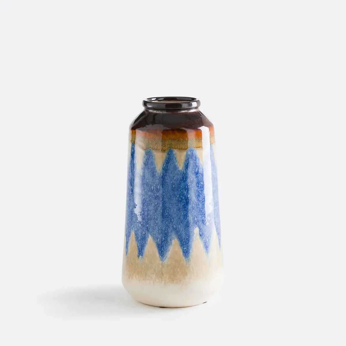 Vase Bleu En Céramique, Hauteur 29 Cm, ZIA