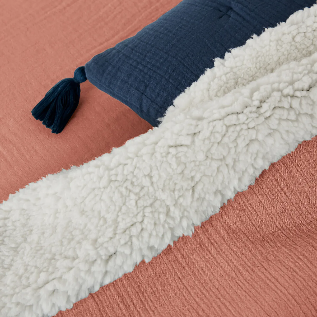 Dessus De Lit Uni Gaze Coton/sherpa Kumla — vue 3