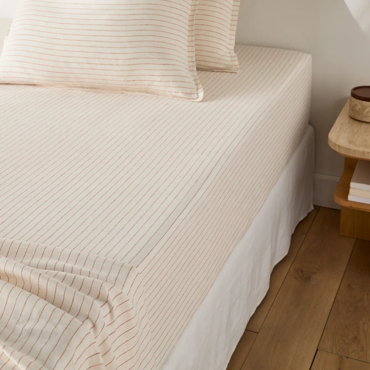 Drap Housse En Lin Lavé Bonnet 30 Cm, Linot Rayé — vue 3