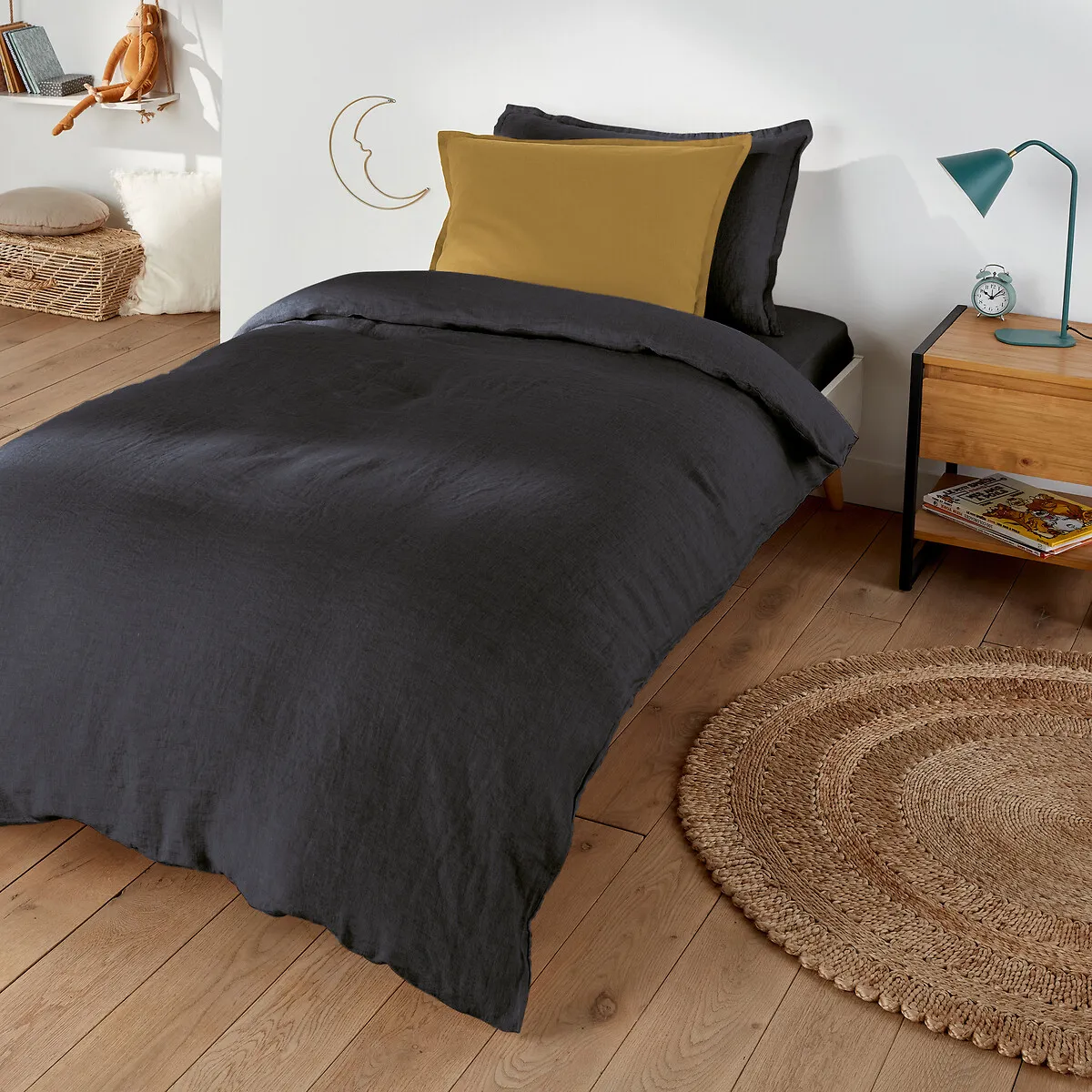Drap Housse Enfant Lin Lavé, Bonnet 30cm, Linot — vue 3