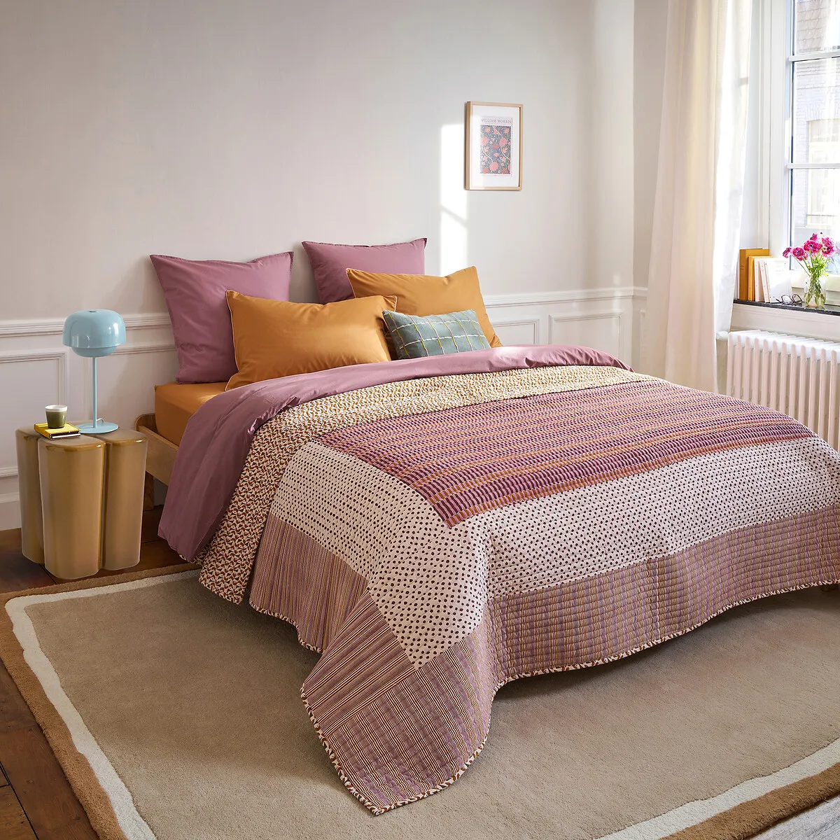Couvre-lit Matelassé Imprimé Patchwork Coton Lavé, NAHRO — vue 3