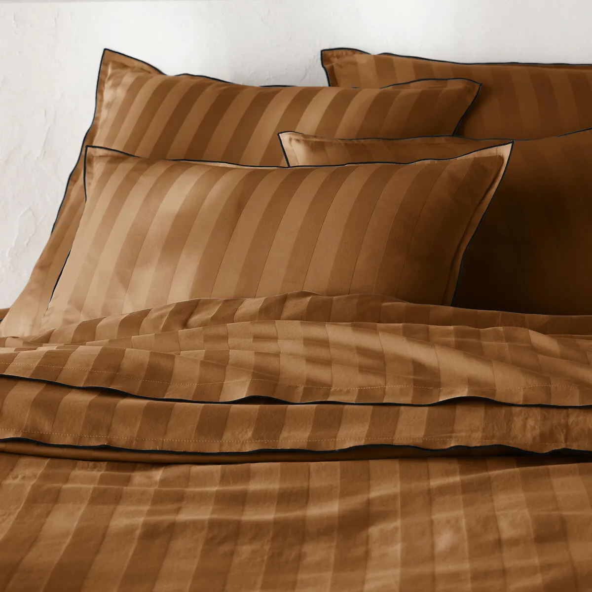 Housse De Couette En Satin De Coton Lavé, 118 Fils, Victor Rayé — vue 3