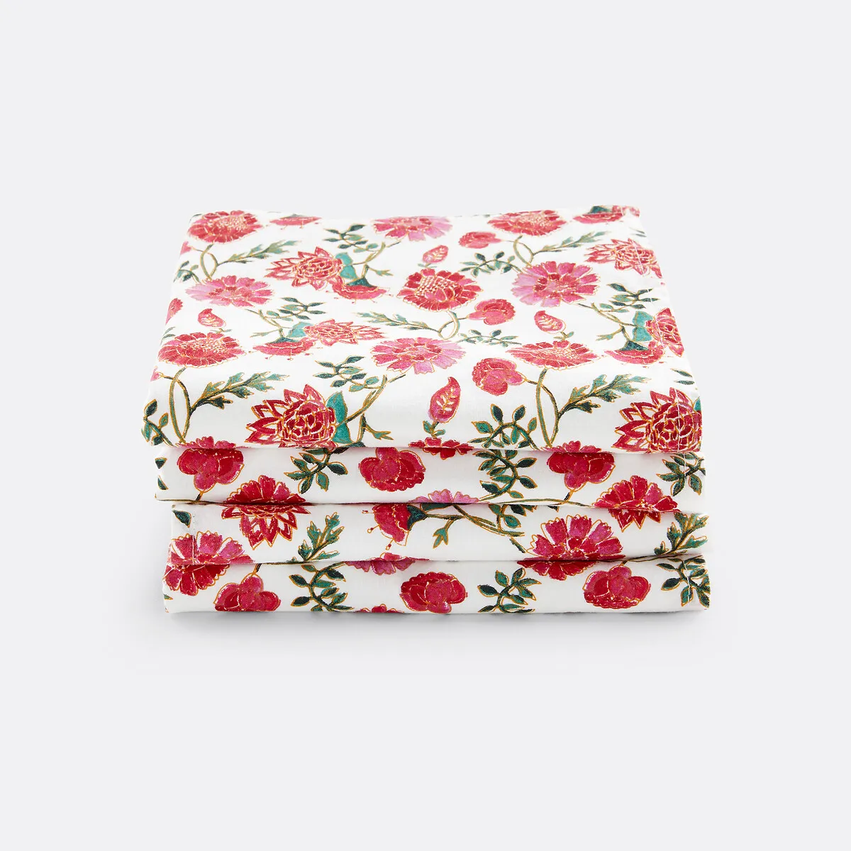 Lot De 4 Serviettes De Table Coton Lavé, Bhojan