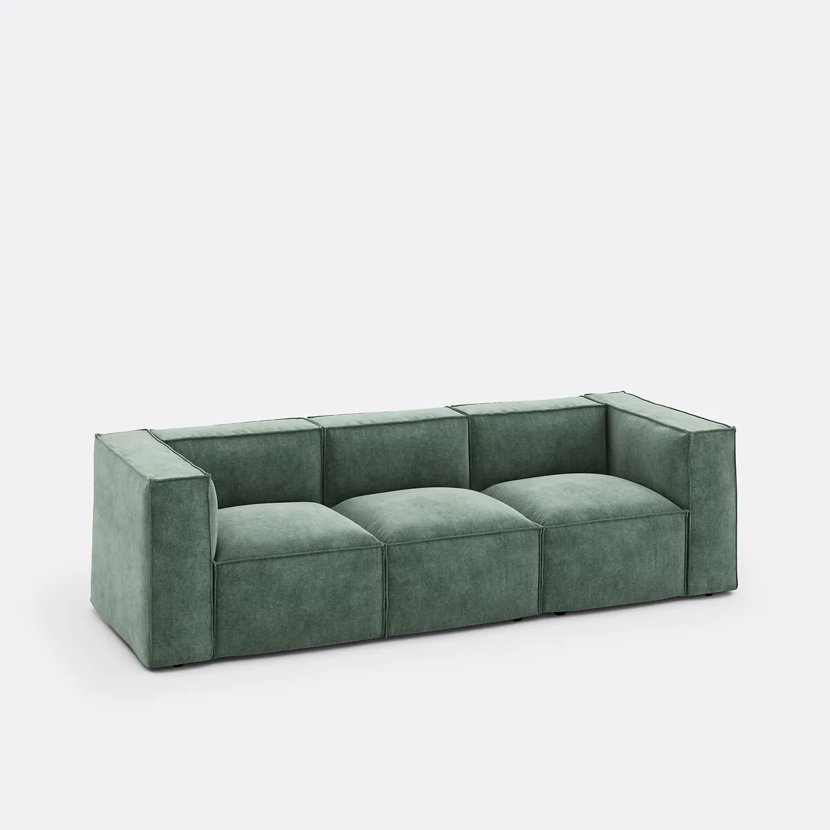 Canapé Modulable, 3 Places, En Velours Texturé, SEVEN — vue 3