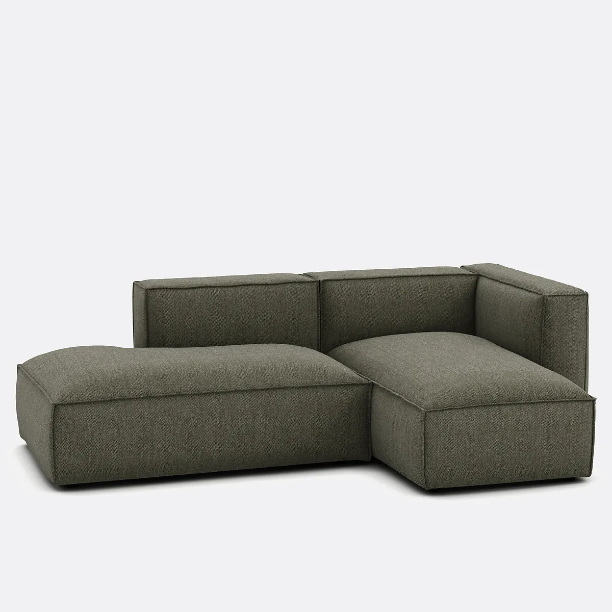 Canapé Modulable D'angle Droit, En Tissu Texturé, SEVEN — vue 3