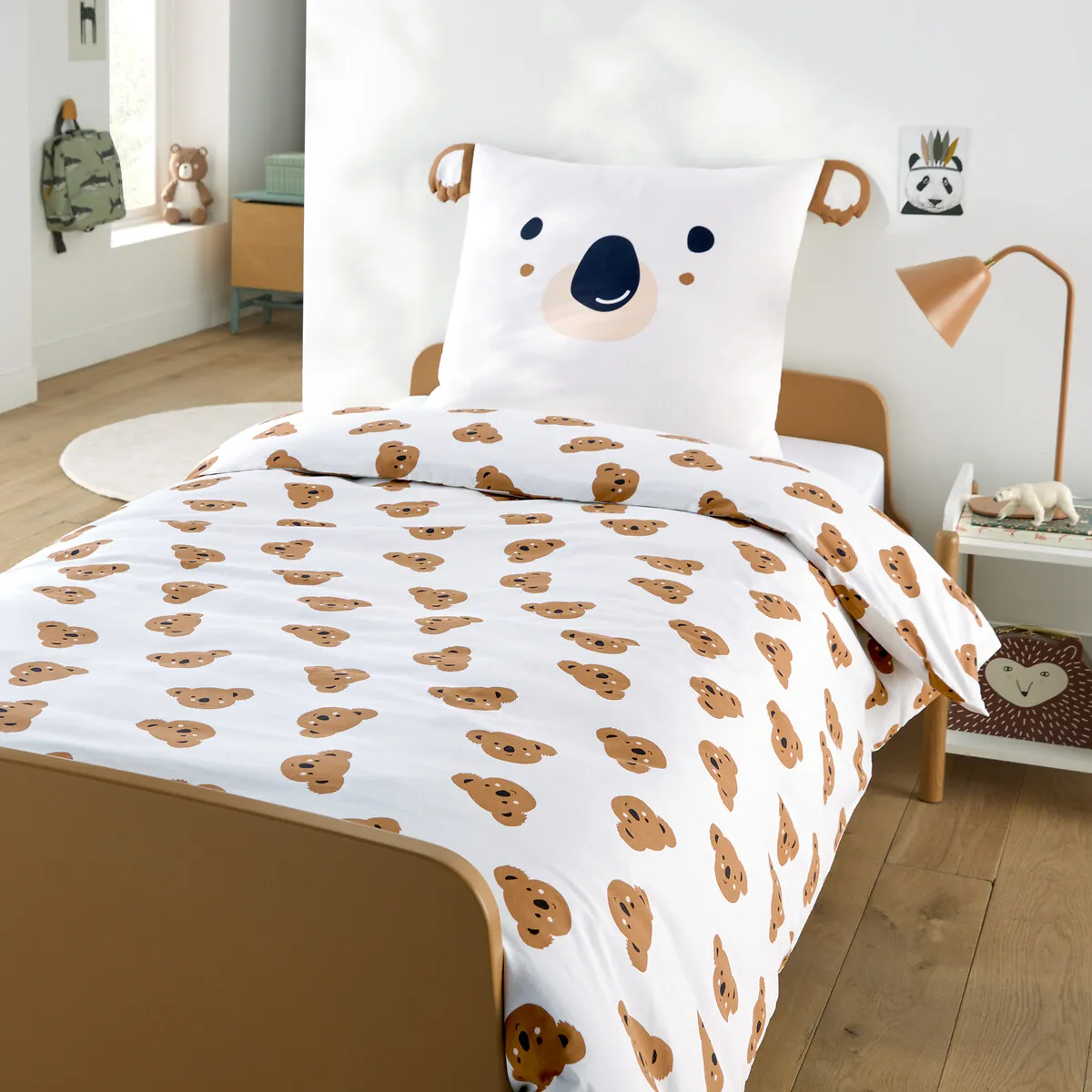 Parure De Lit Enfant 50% Coton Recyclé, Taie Carrée, KOALA — vue 3