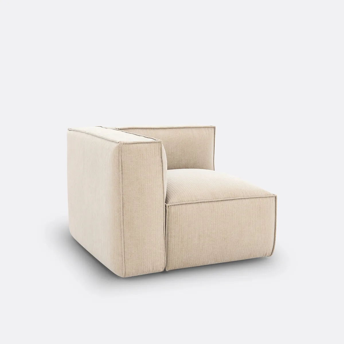 Elément D'angle Pour Canapé Modulable, En Velours Côtelé Vintage, SEVEN — vue 3