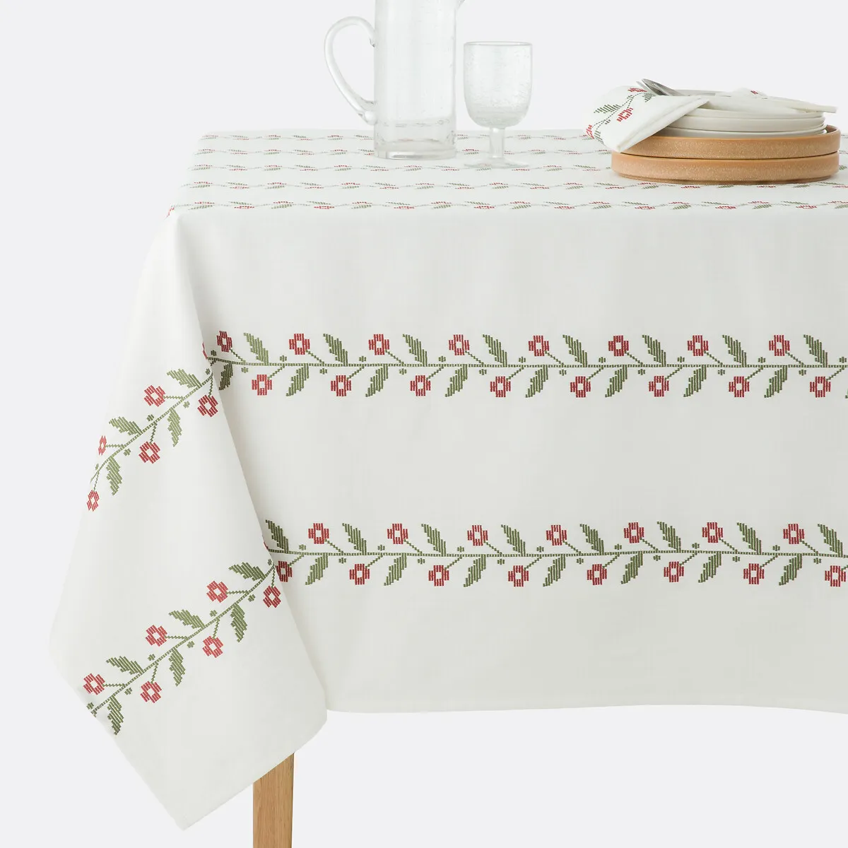Nappe En Coton Lavé Brodé, Auvray