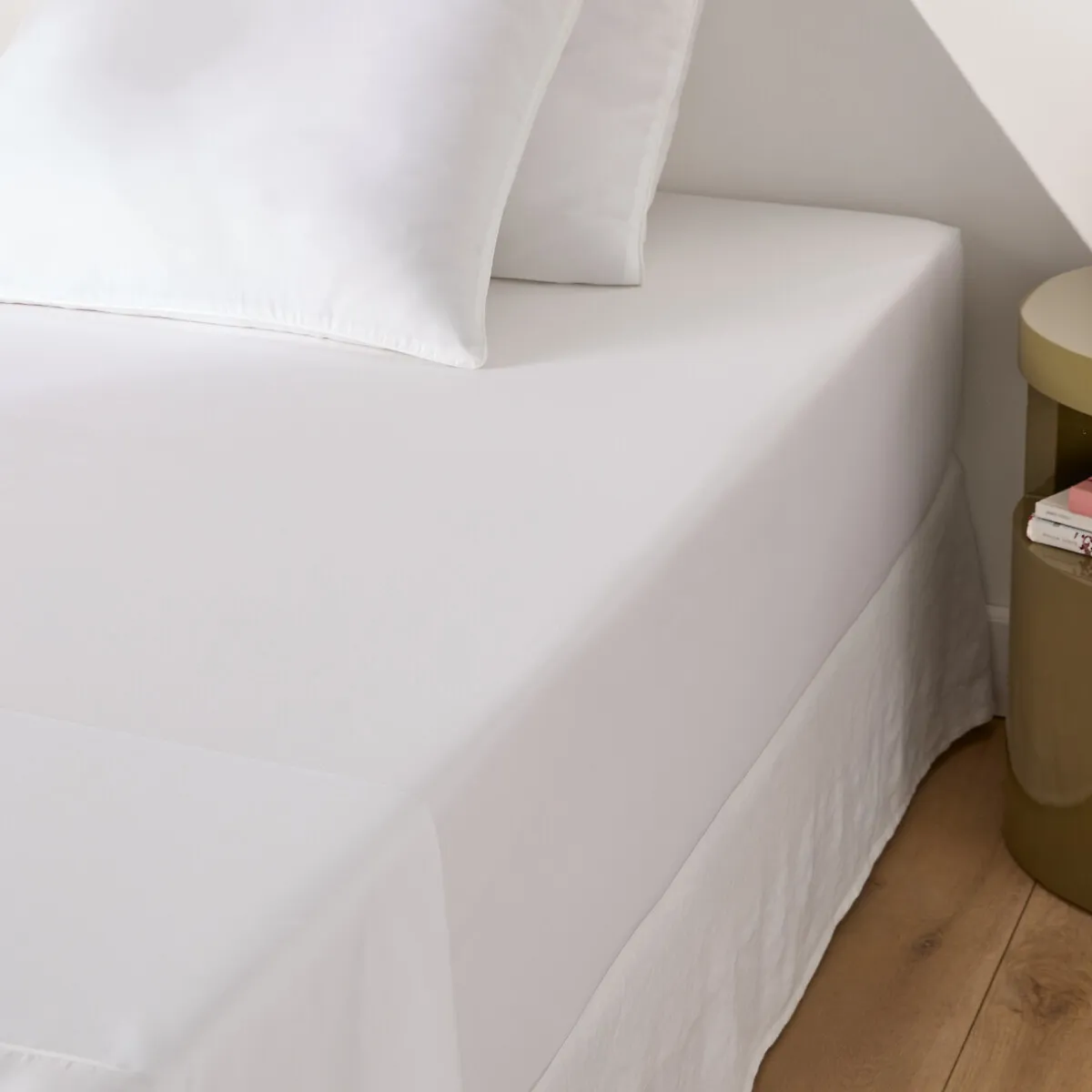 Drap-housse En Satin De Coton, 153 Fils, Bonnet 30 Cm, Opale — vue 3