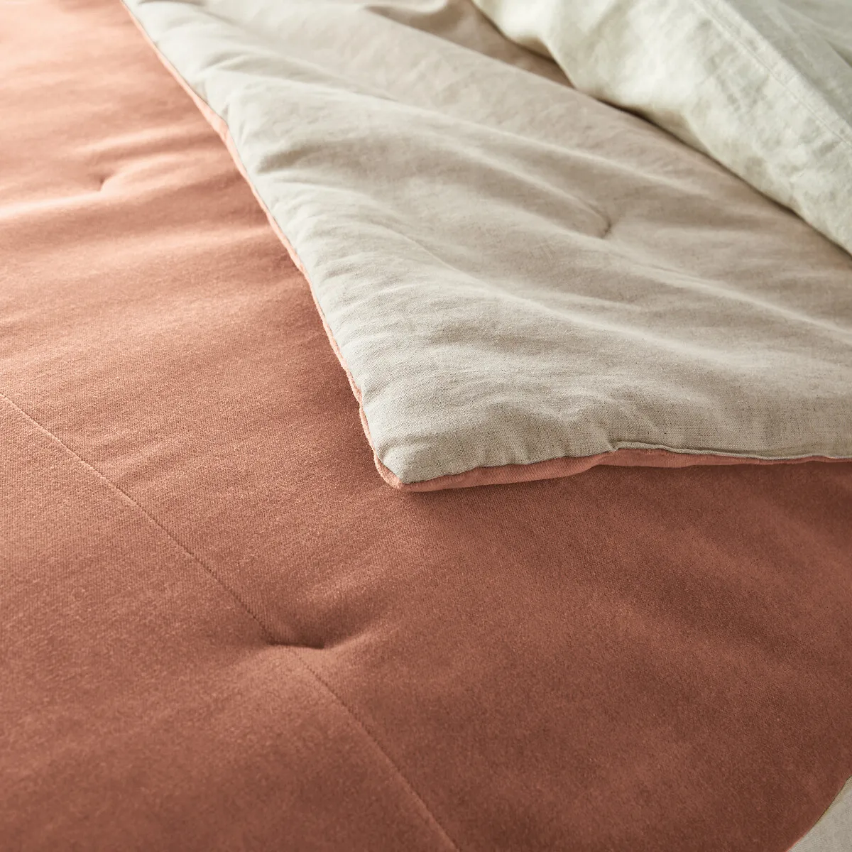 Edredon Matelassé Velours Coton Lin Uni, Velvet — vue 3