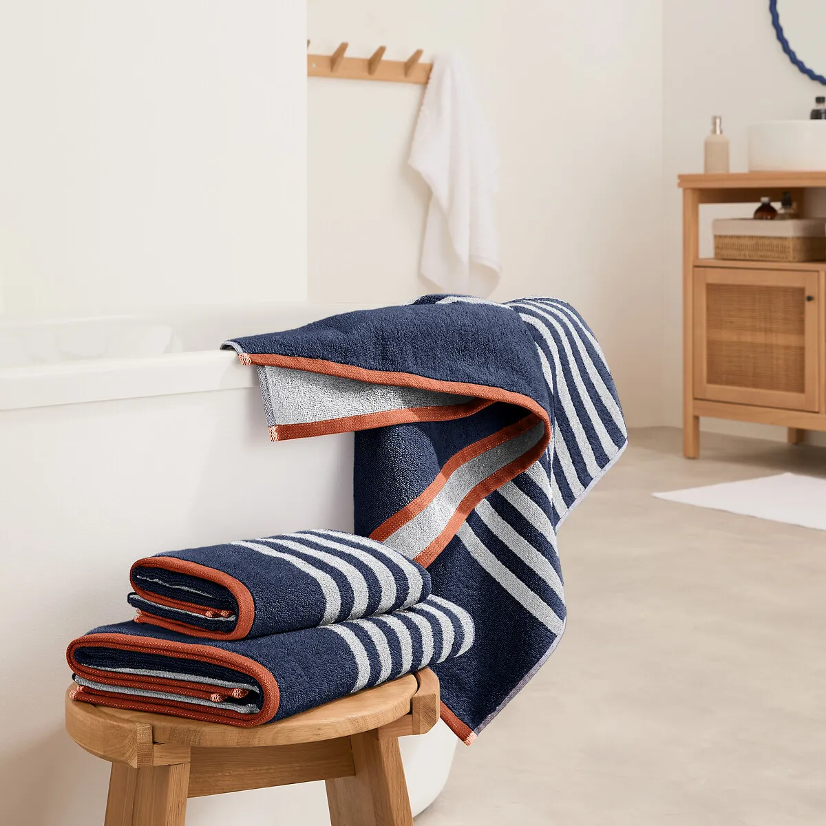 Drap De Bain Éponge Rayé 500g/m2, Calanques — vue 3