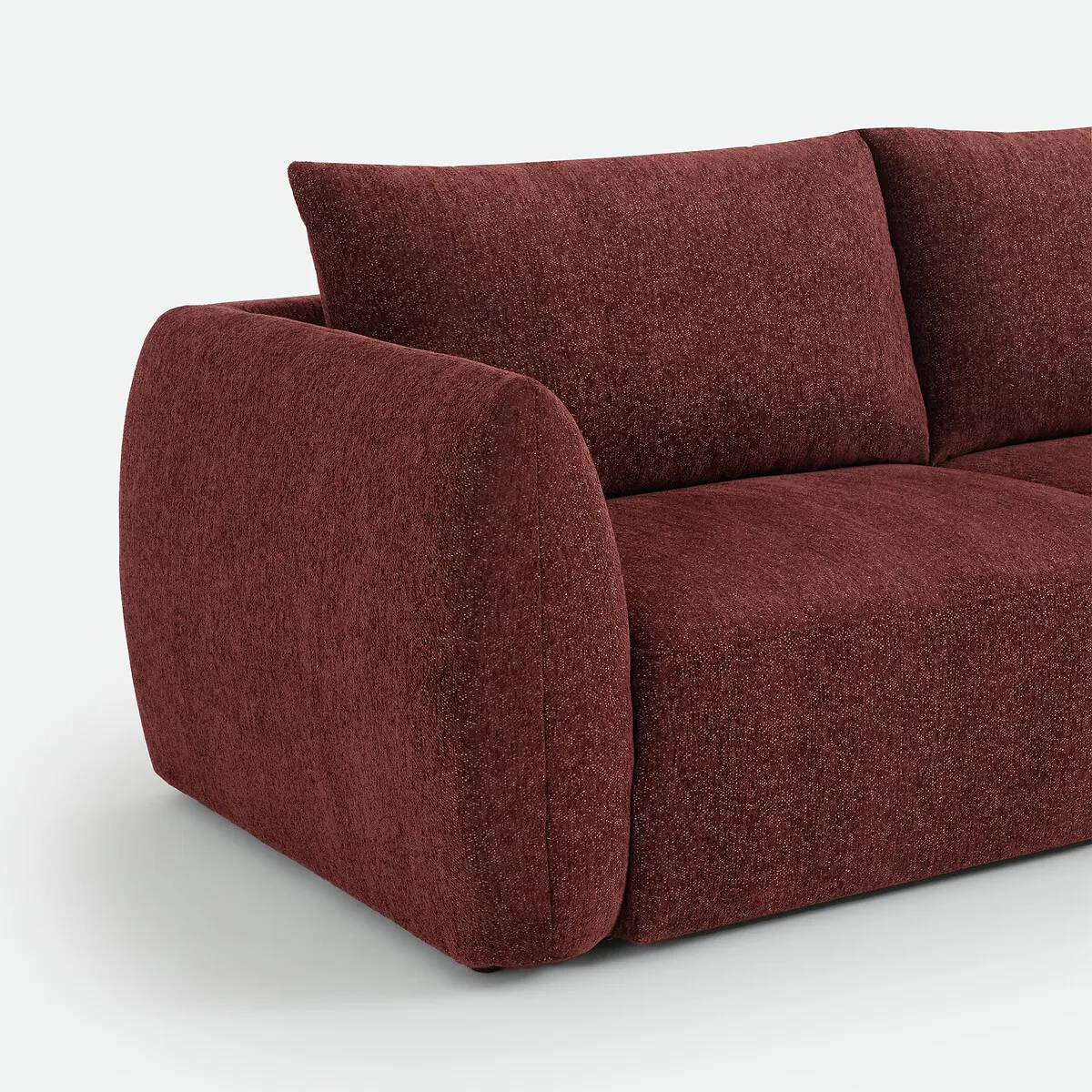 Canapé Droit, 3 Ou 4 Places, En Chenille Chiné, EDITH — vue 3