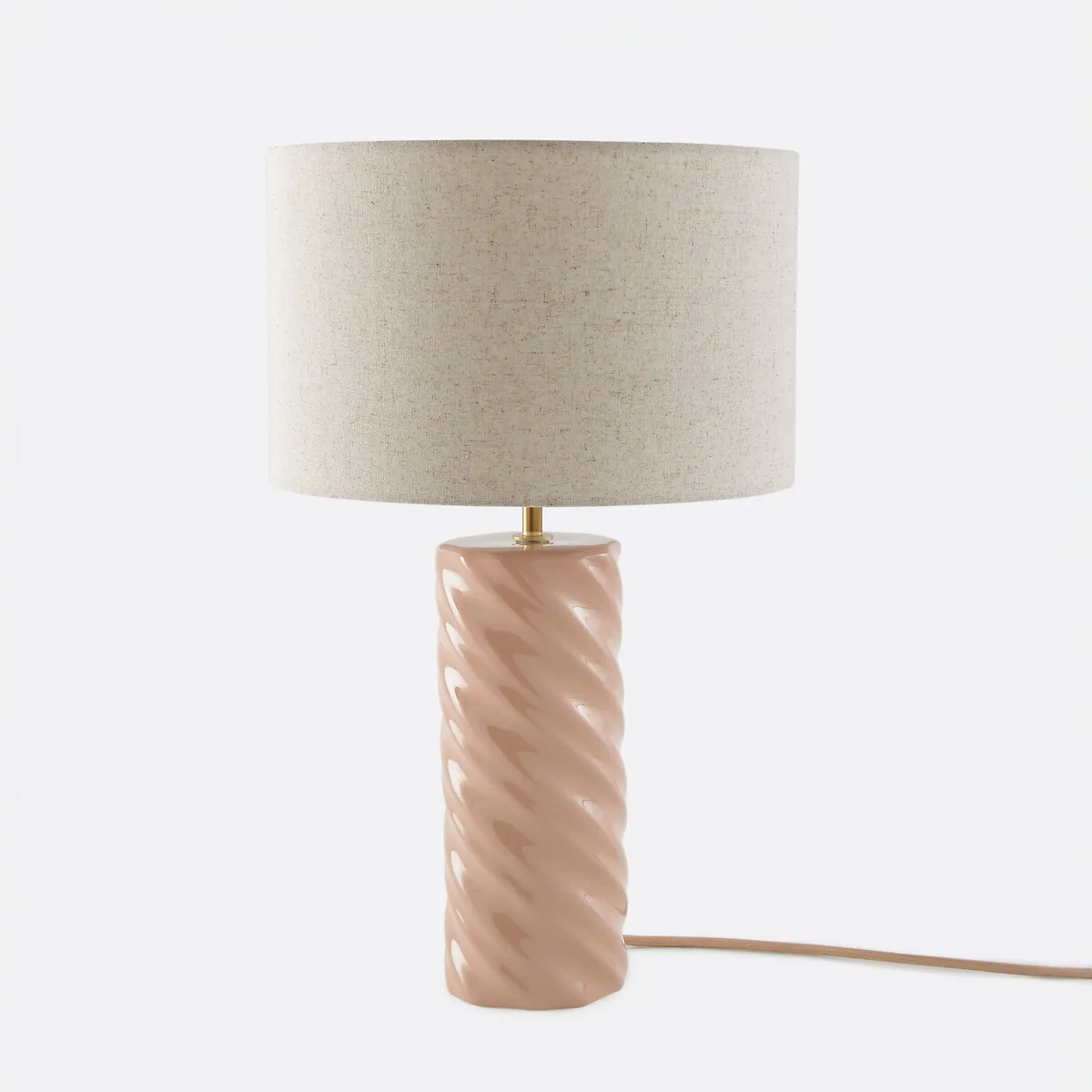 Lampe À Poser Céramique Et Lin, Dehen