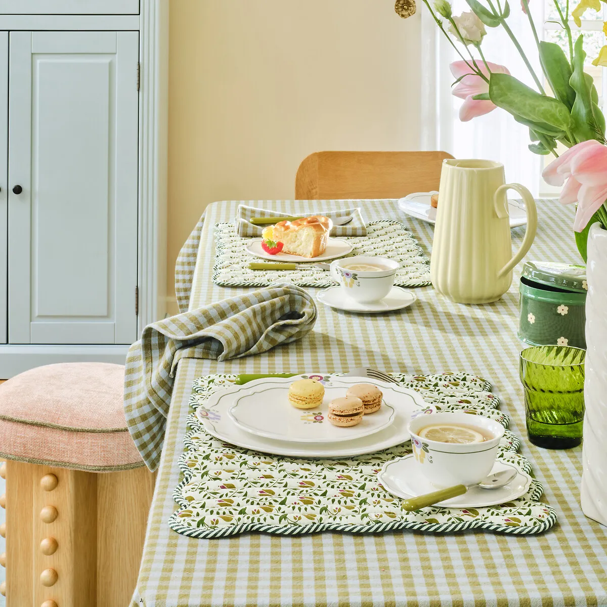 Nappe À Carreaux En Coton Tissé Teint, BETHANY BICOLORE — vue 3