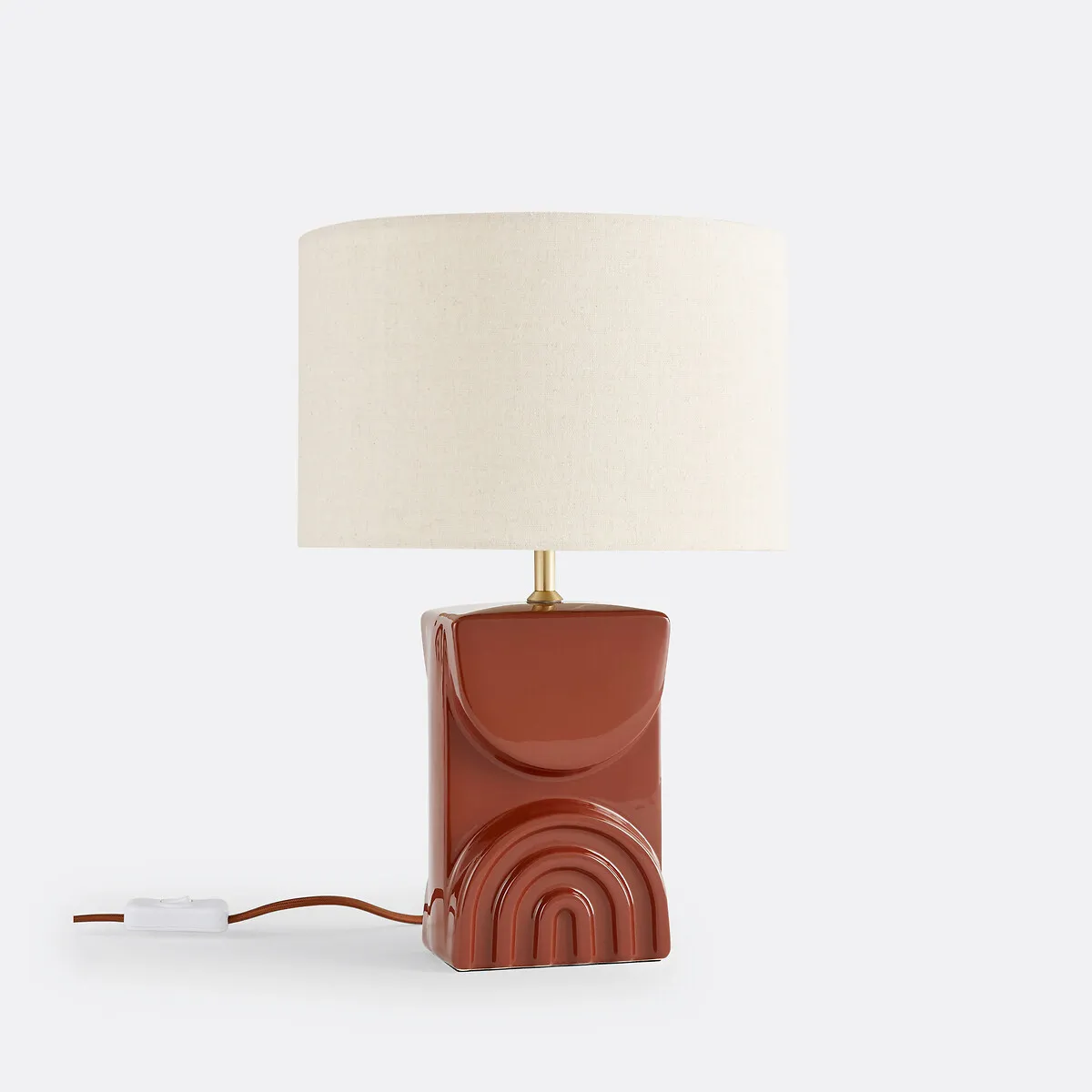 Lampe À Poser Céramique Et Lin, Topia