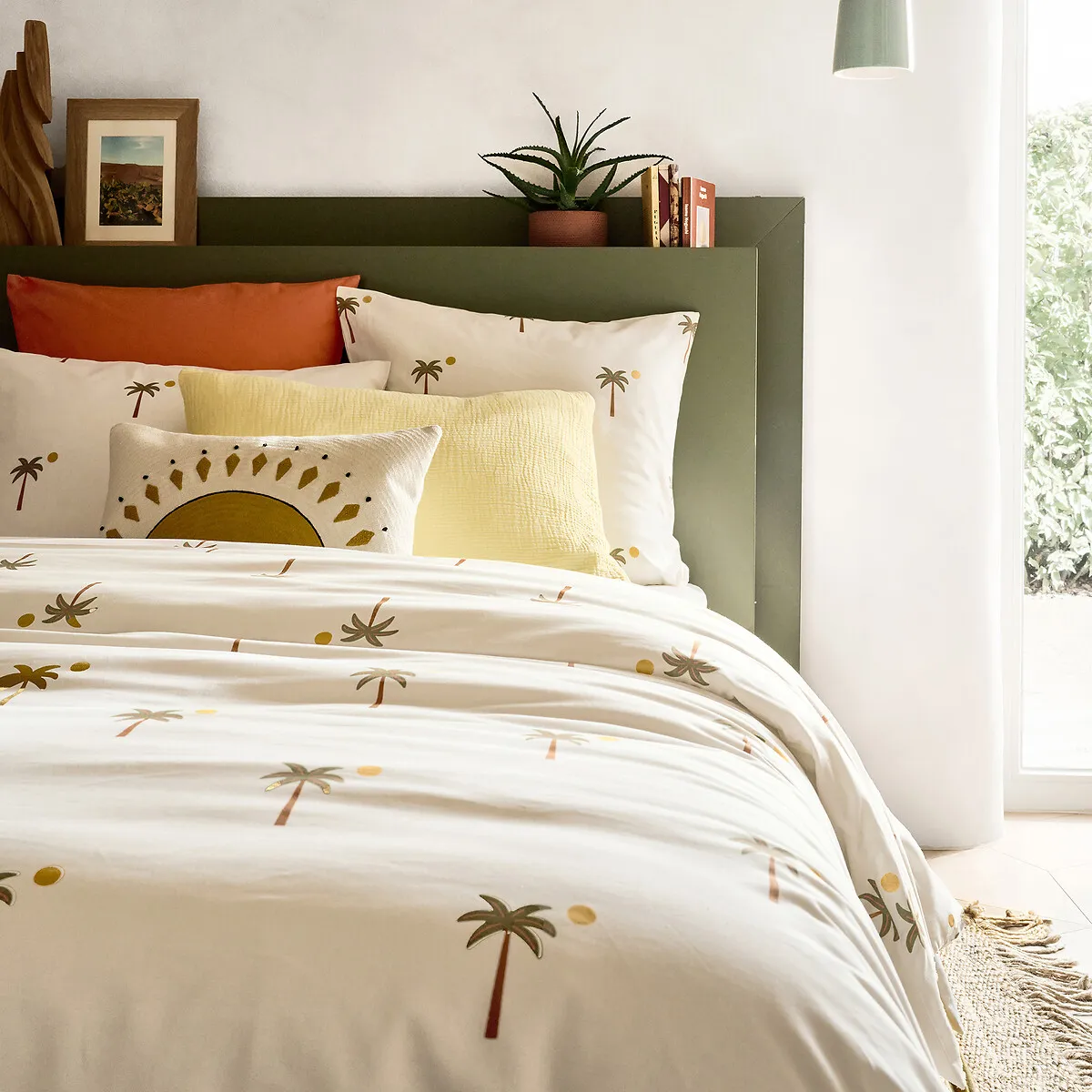 Parure De Lit 30% Coton Recyclé, Taie Carrée, Imprimé Palmiers, PARADELA — vue 3