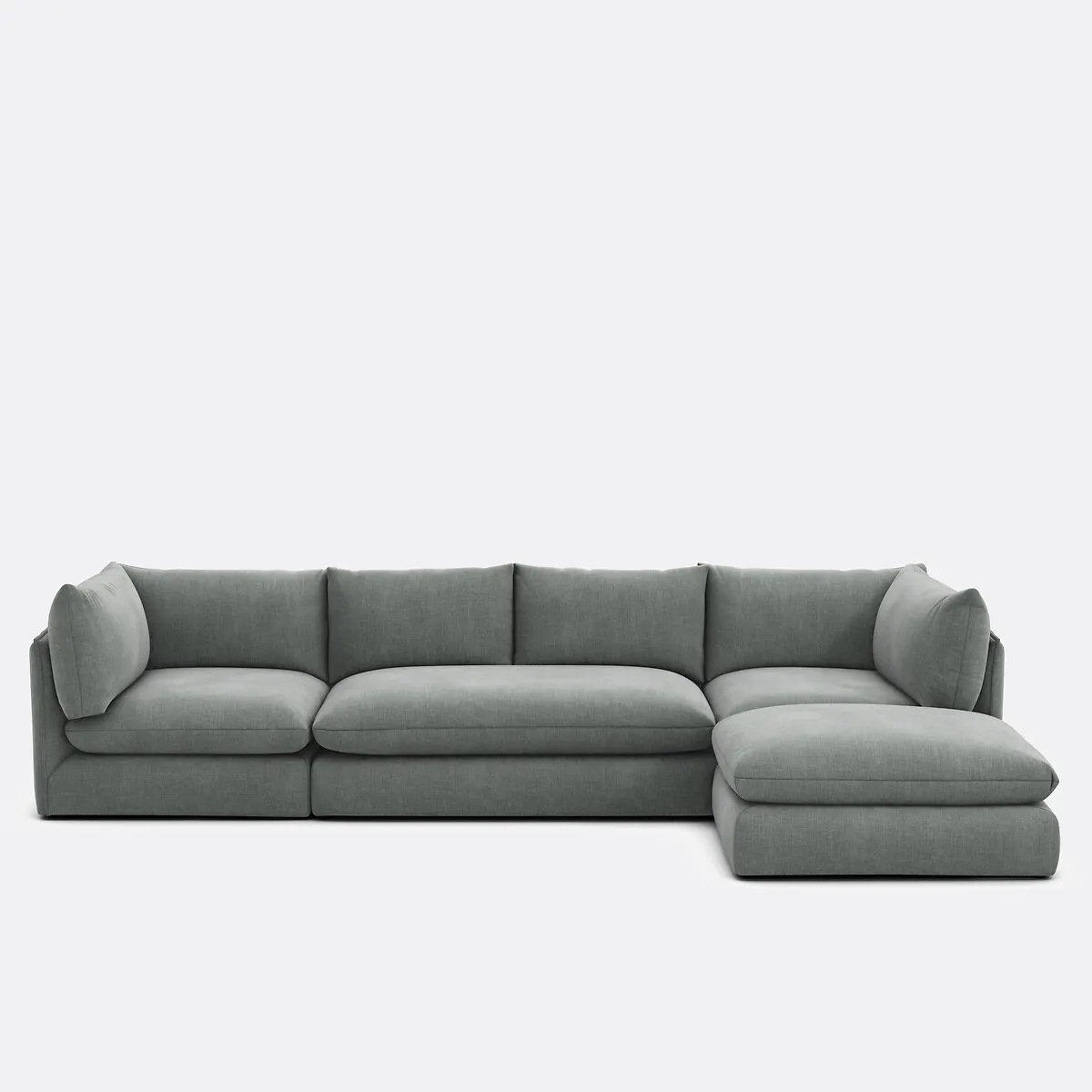 Élément Banquette 2 Places Pour Canapé Modulable, En Tissu Structuré, MALO — vue 3