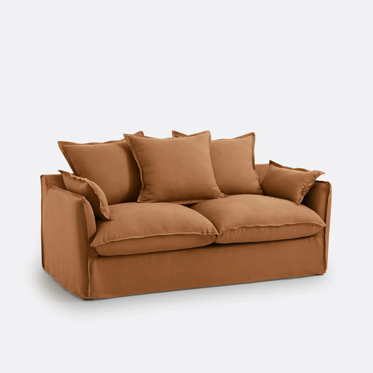 Canapé Convertible, 2 Ou 3 Places, Déhoussable, Lin Froissé, ODNA — vue 3