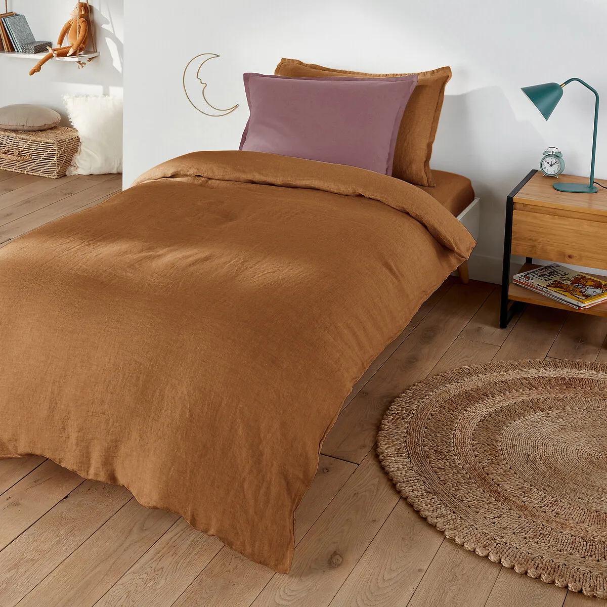 Drap Housse Enfant Lin Lavé, Bonnet 30cm, Linot — vue 3