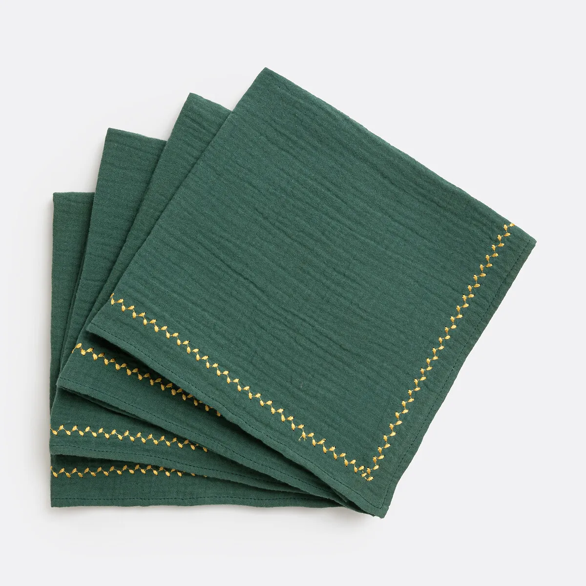 Lot 4 Serviettes De Table, Kumla Brodé
