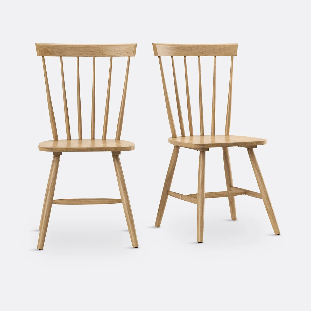 Lot De 2 Chaises À Barreaux Hévéa Massif, Jyko