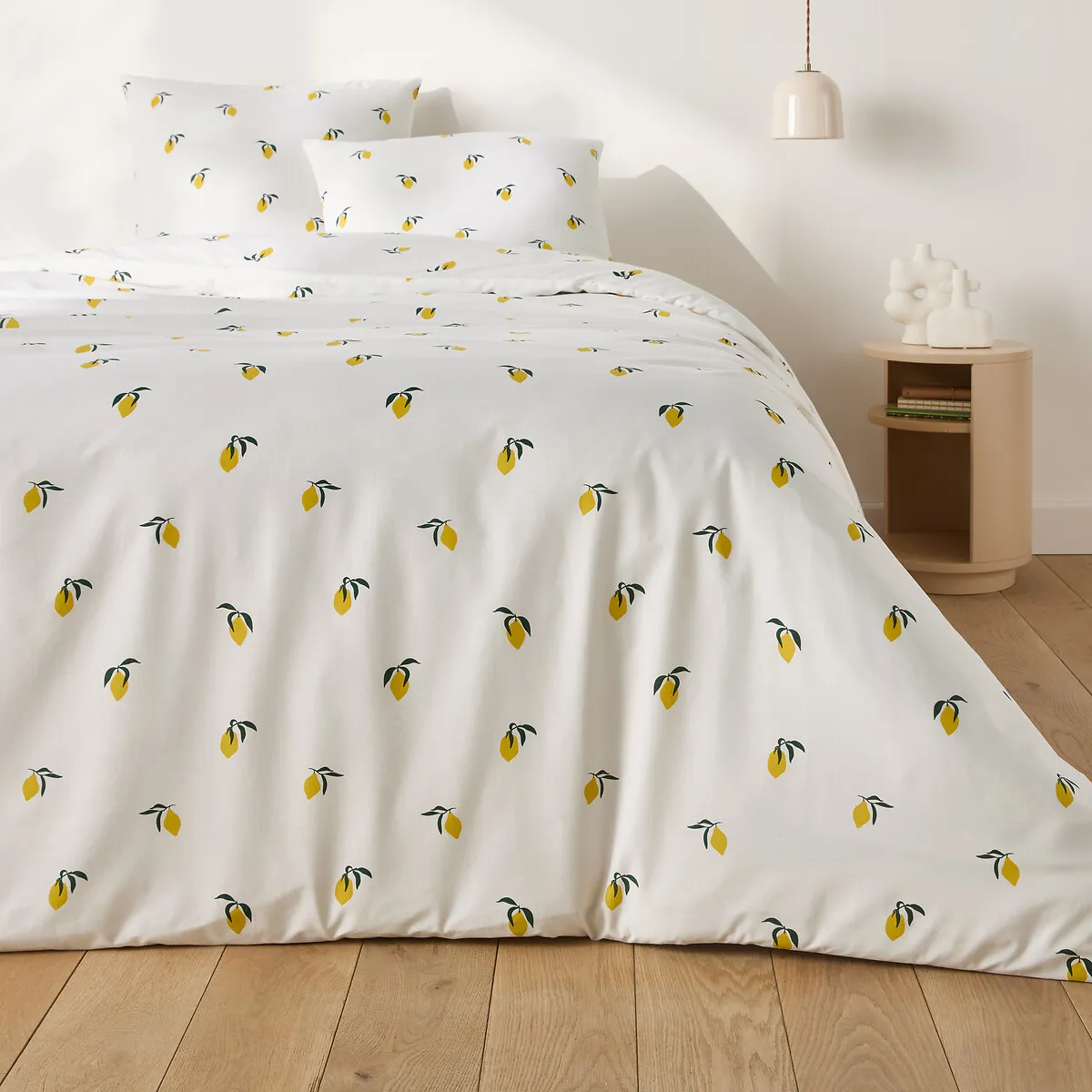 Parure 30% Coton Recyclé, Taie Carrée, Citron — vue 3