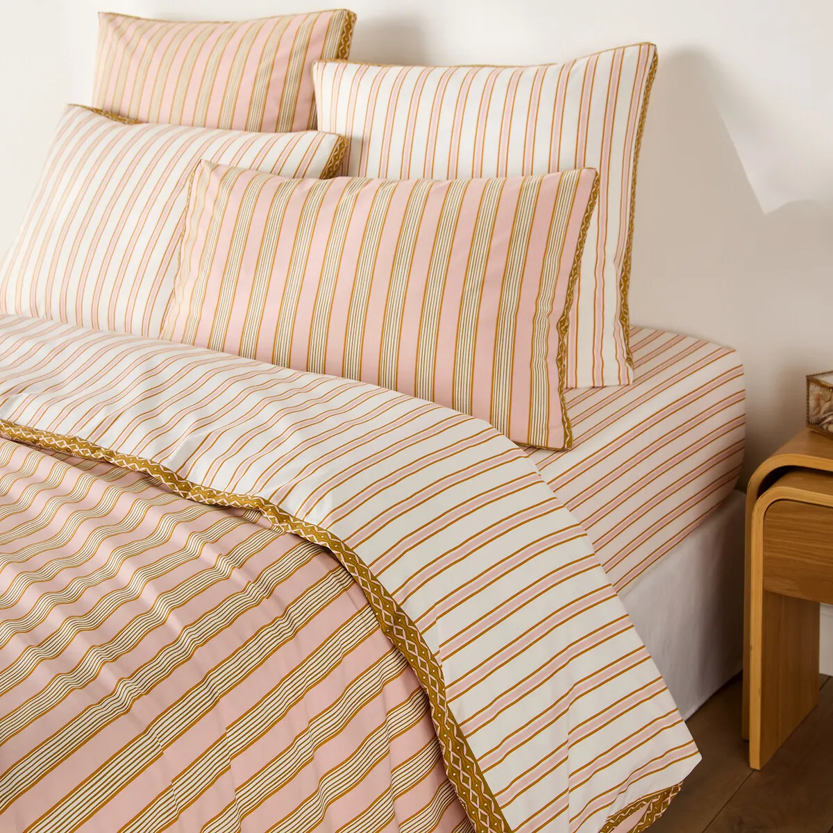 Housse De Couette En Percale De Coton, À Rayures, ALISON