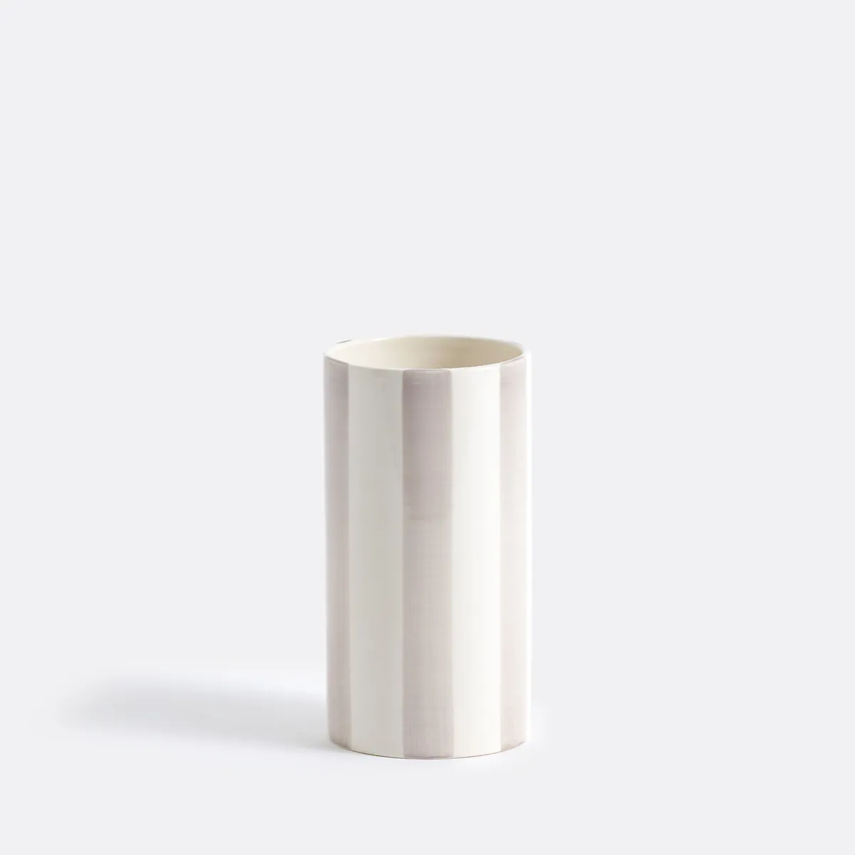 Vase En Céramique À Rayures, H18 Cm, Jaoma