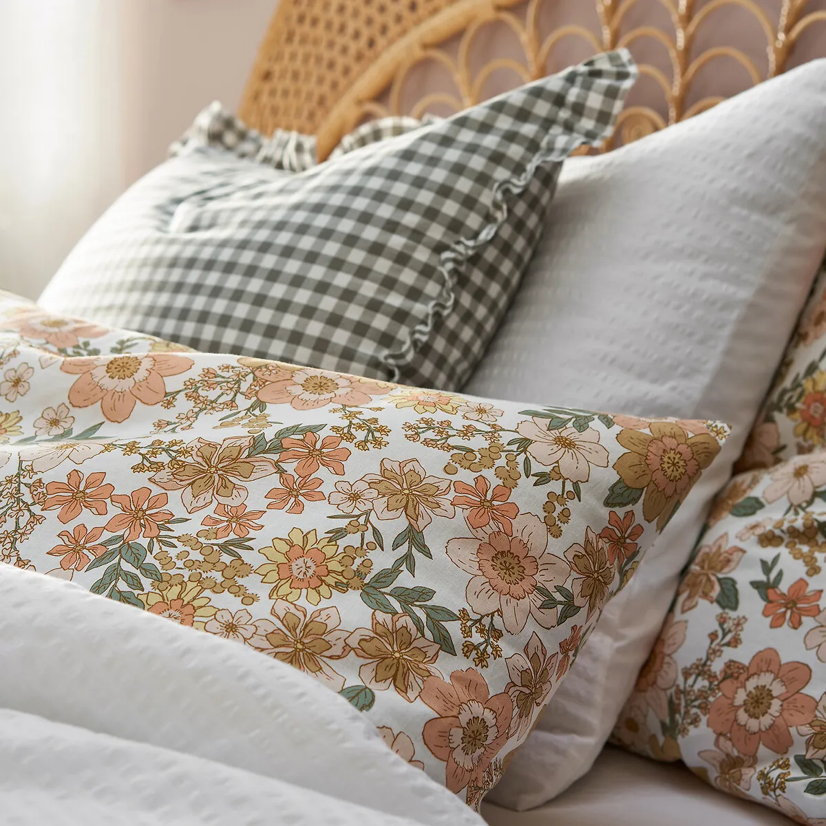 Housse De Coussin Coton Lavé Vichy, Georgette — vue 3
