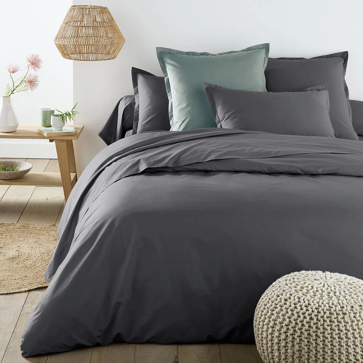 Taie D'oreiller Unie En Percale De Coton, 80 Fils, Scenario — vue 3