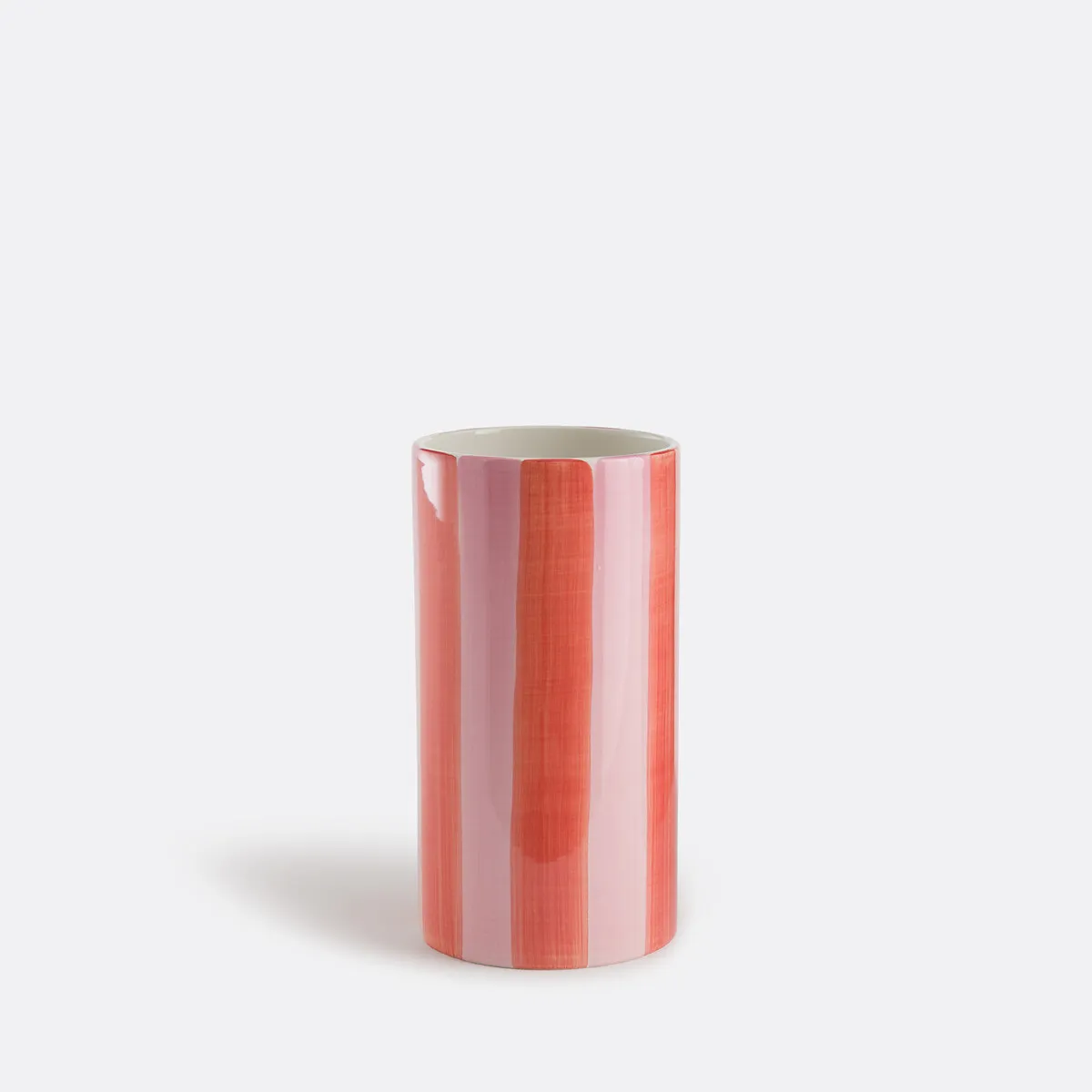 Vase En Céramique, À Rayures, Hauteur 18 Cm, JAOMA