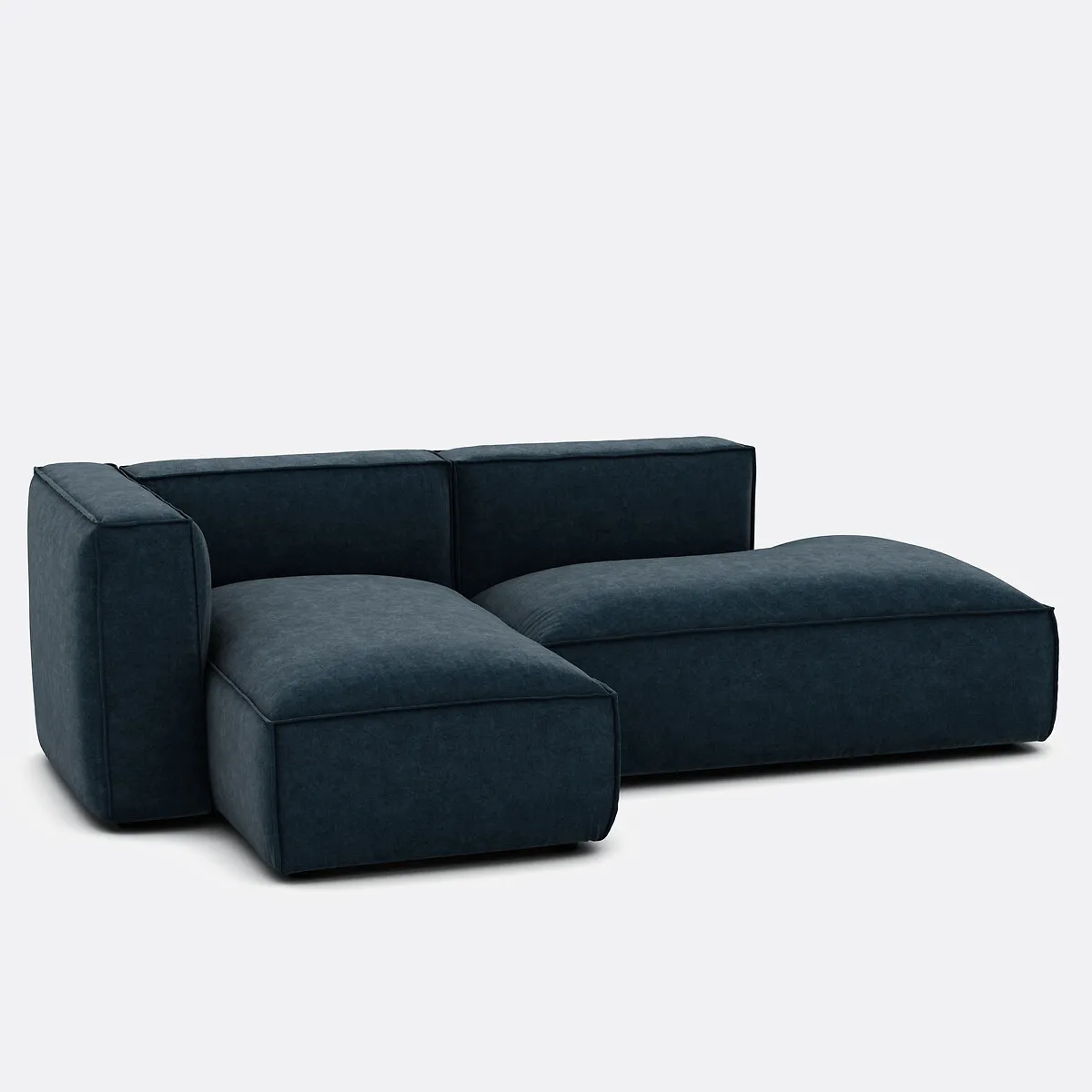 Canapé Modulable D'angle Gauche, En Velours Texturé, SEVEN — vue 3