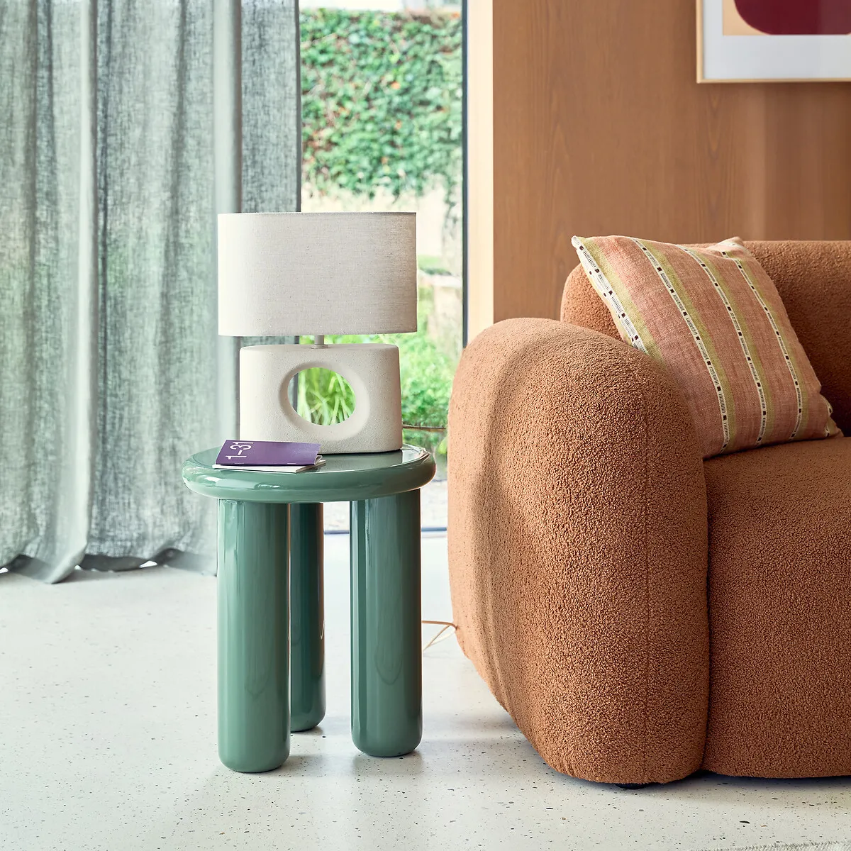 Lampe À Poser En Céramique Et Lin, GANI — vue 3