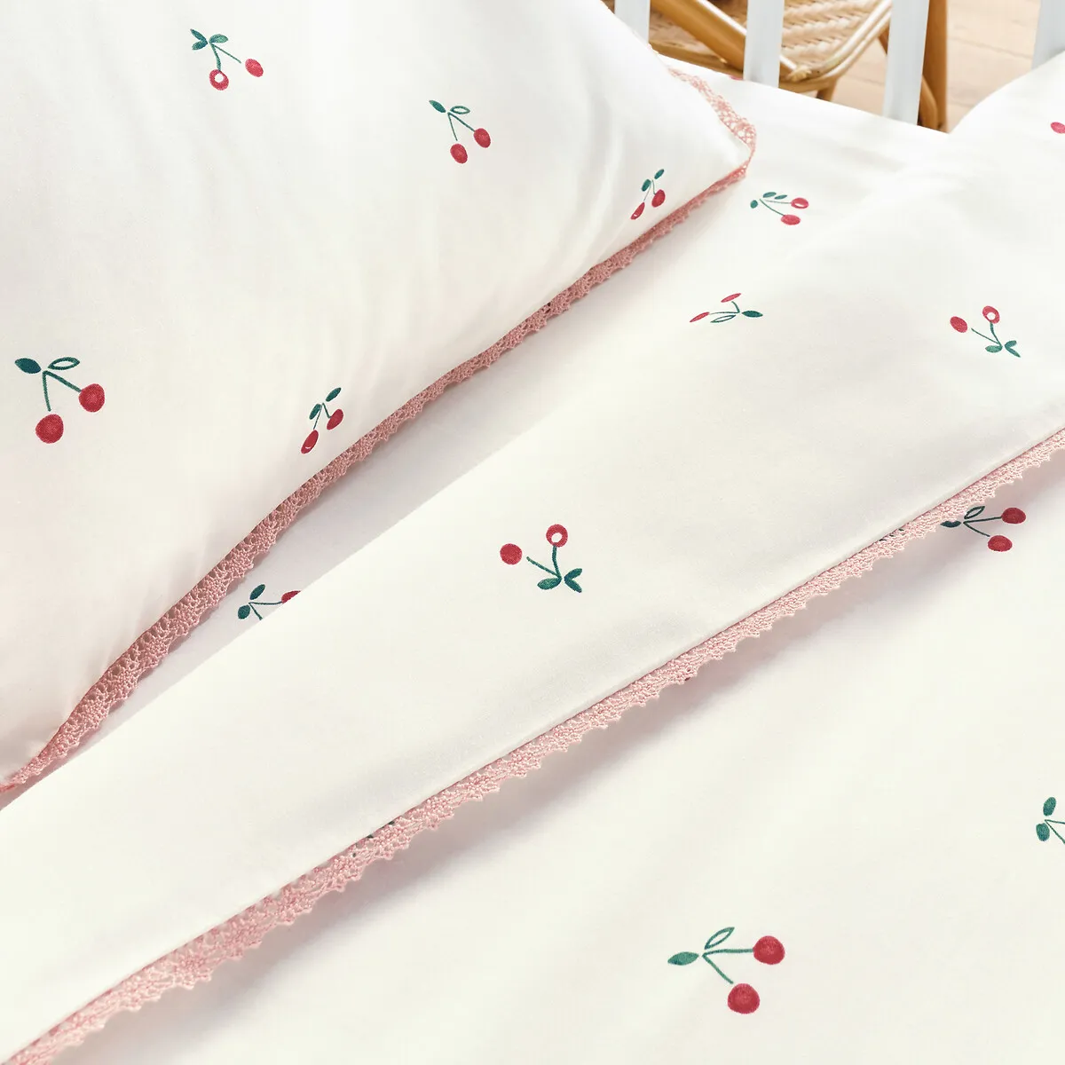 Housse De Couette Bébé En Coton Bio, Griotte — vue 3