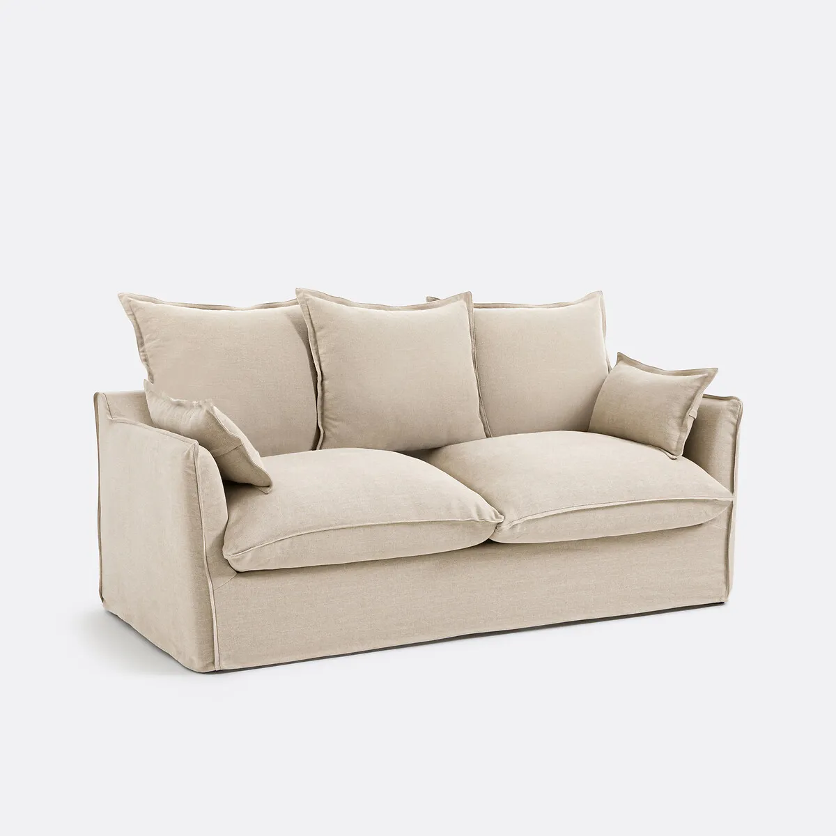 Canapé Convertible, 2 Ou 3 Places, Déhoussable, Lin Épais, ODNA — vue 3
