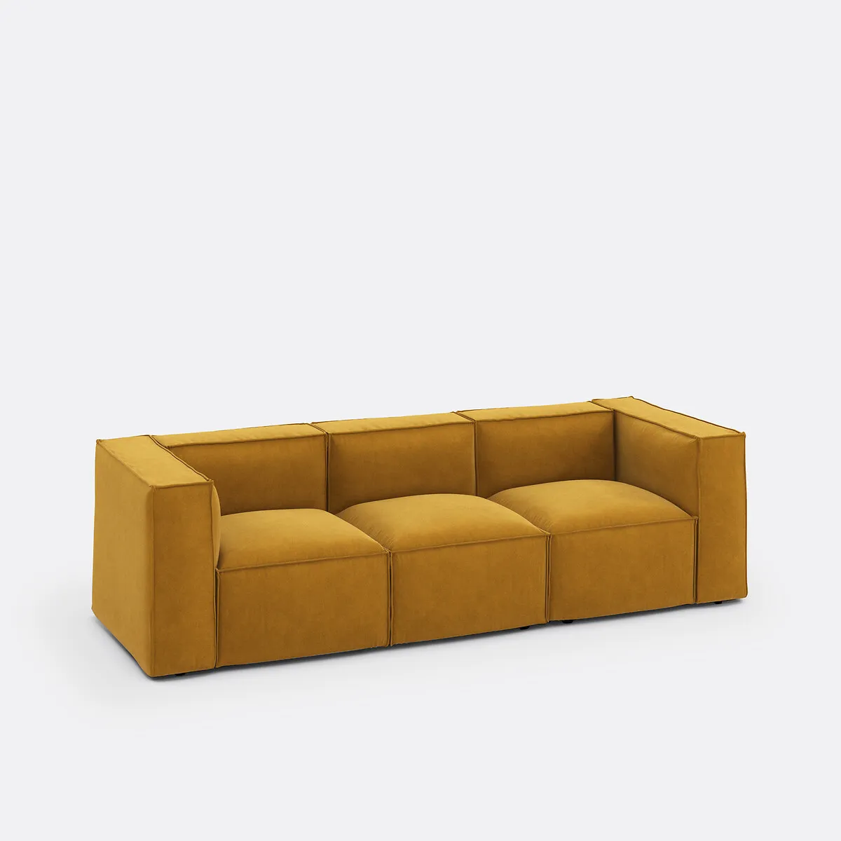 Canapé Modulable, 3 Places, En Velours Texturé, SEVEN — vue 3
