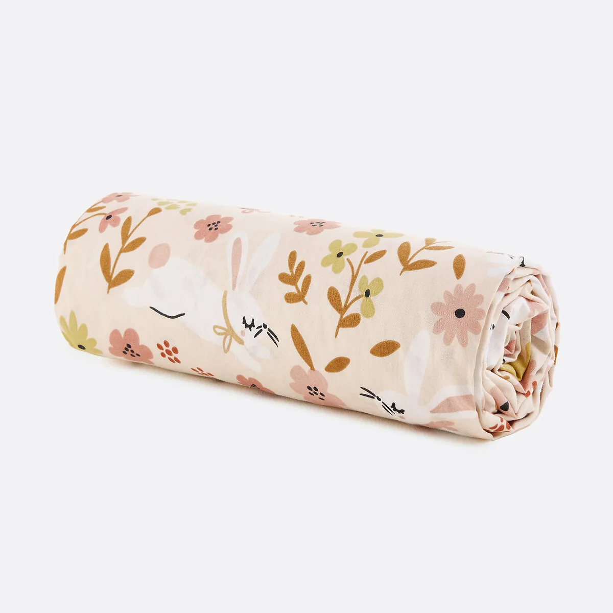 Drap-housse Bébé Coton Biologique, Lapin Fleuri — vue 3