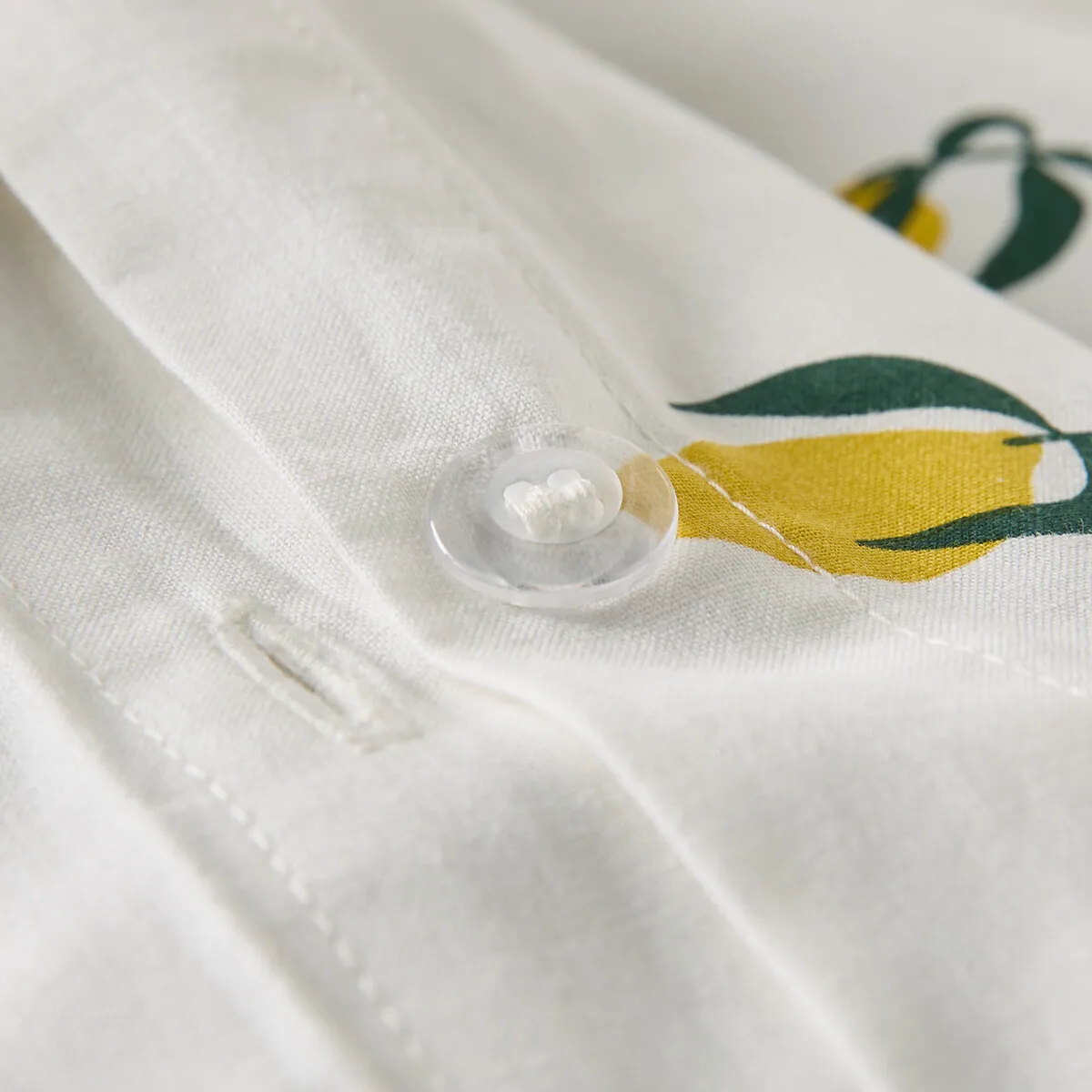 Parure 30% Coton Recyclé, Taie Carrée, CITRON — vue 3