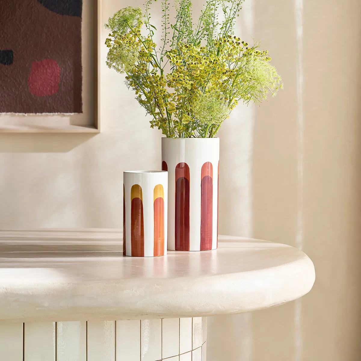 Vase En Céramique, Peint À La Main, Hauteur 18 Cm, JAOMA — vue 3