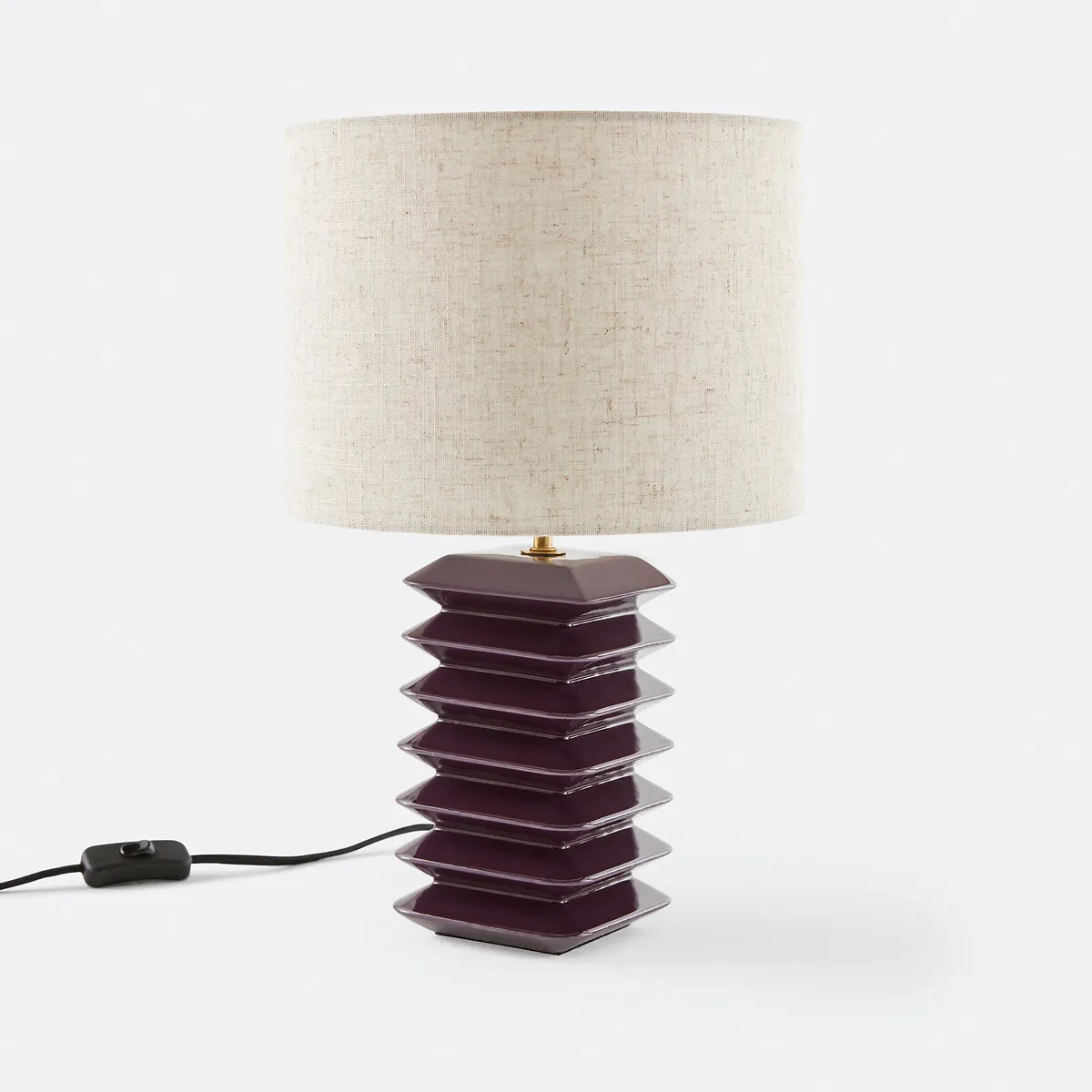 Lampe À Poser En Céramique Et Lin, Remilo