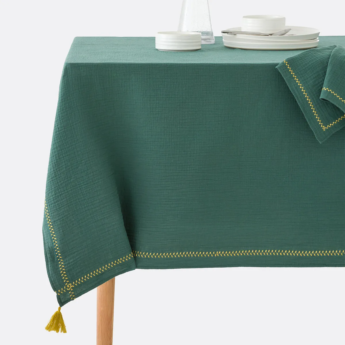 Nappe Gaze De Coton, Kumla Brodé