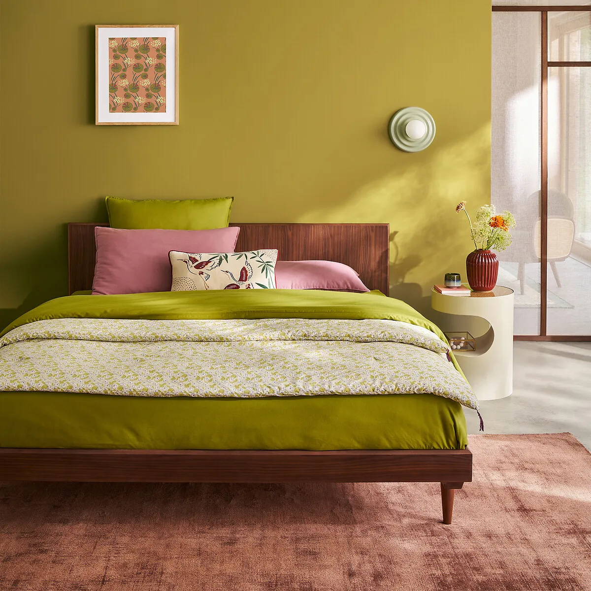 Lit + Sommier En Noyer Et Plaqué Noyer, QUILDA — vue 3