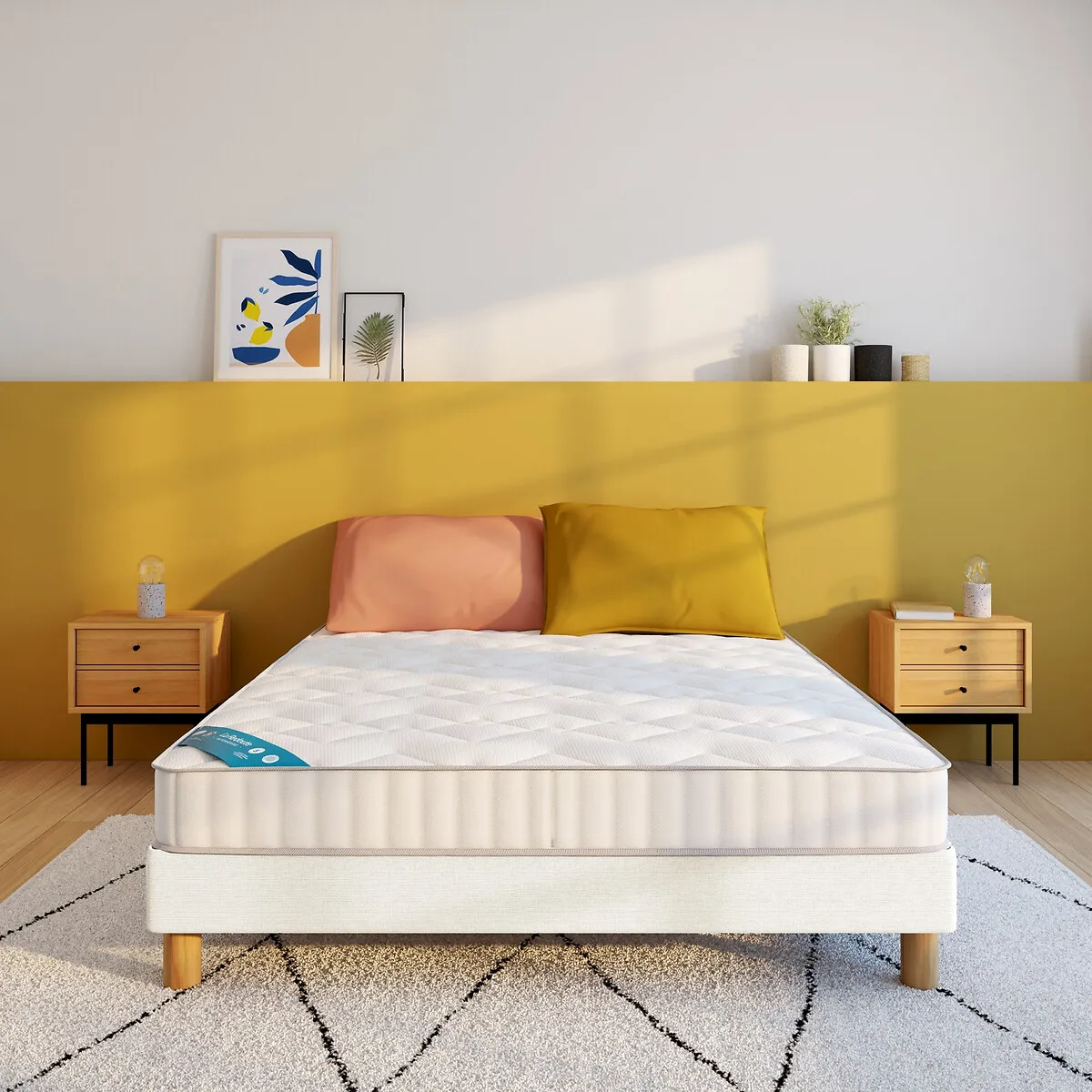 Ensemble Matelas Mousse HD28kg, Soutien Ferme, Accueil Mémoire De Forme +sommier